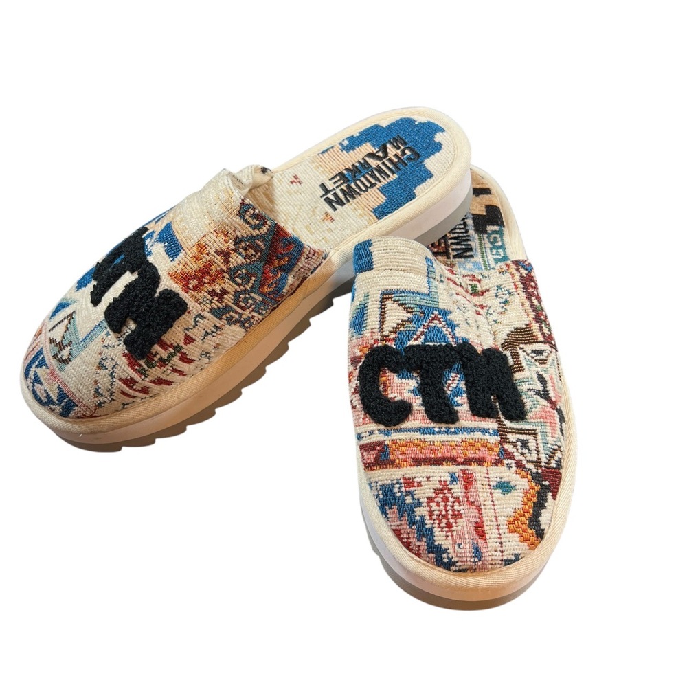 Chinatown Market Hotel Slipper Tapestry Pattern Chunky Sole Slip‎ On Small